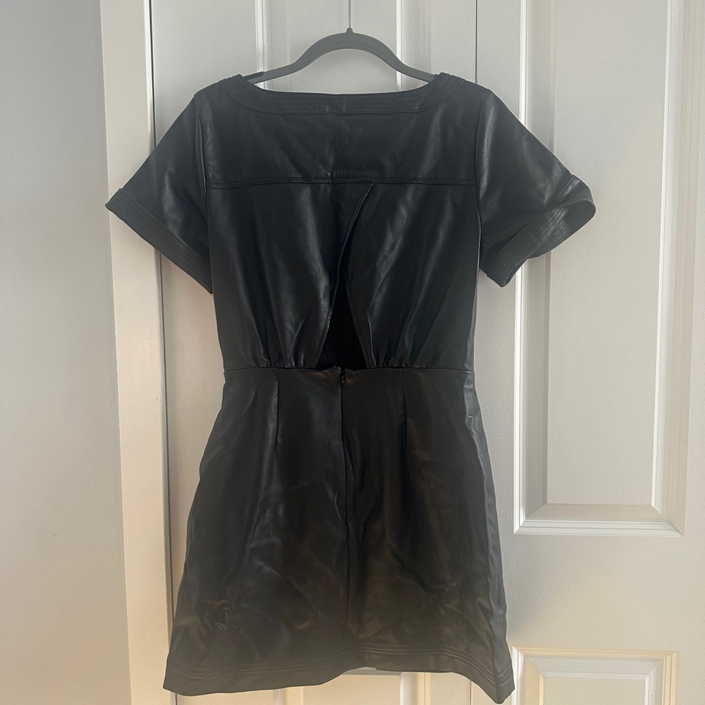 Anthropologie Black Ruched Sheath Mini Dress